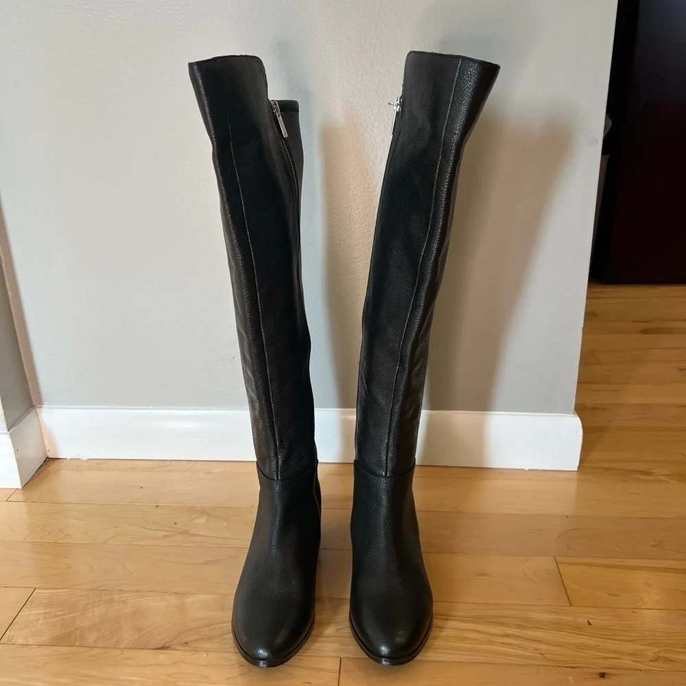 Michael Michael Kors black pebbled leather over the knee knee high boots 5.5 - Picture 6 of 16